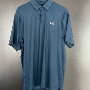 Under Armour Heat Gear Golf Polo Size Medium navy blue